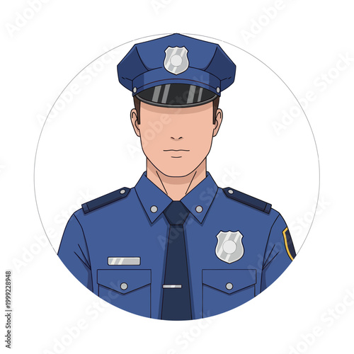 Police Officer Uniform Illustration - Law Enforcement Symbol