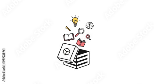 Stack of books with creative ideas.