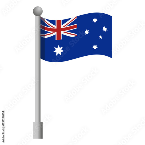 Australian flag with pole