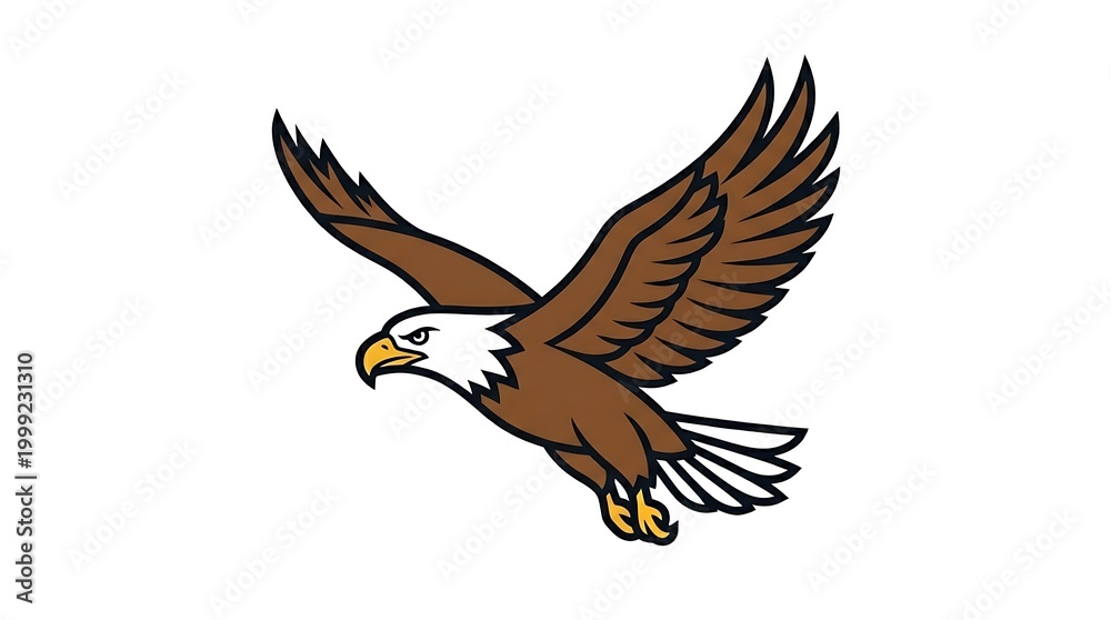 Fototapeta premium American bald eagle in flight.