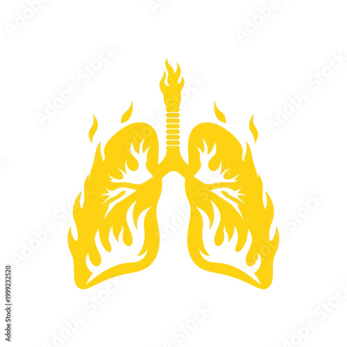 Lungs on Fire Graphic Symbol
