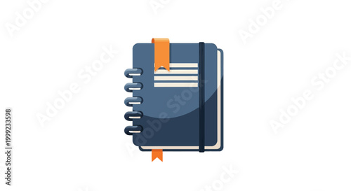 Quadro su tela Dark blue spiral bound notebook.