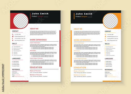 Standard CV Resume Template | Modern Professional Clean Resume & Curriculum Vitae Design