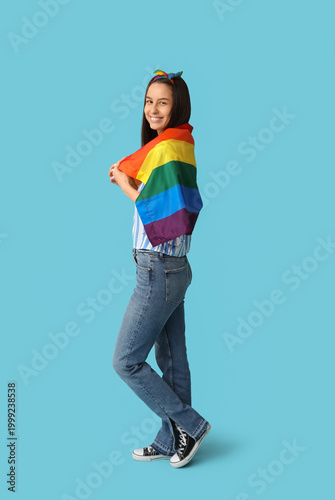 Happy young woman with LGBT...