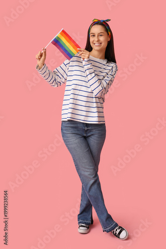 Happy young woman with LGBT...