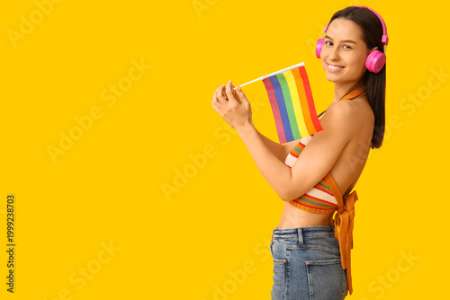 Beautiful young woman in he...
