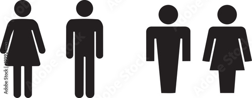 Gender Identity Icons: Simple silhouette icons representing gender identity, providing clear and concise visual information.