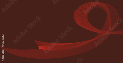 赤いグラデーション背景に流れるラインアートが印象的なシンプルでモダンな抽象ウェーブデザイン（ビジネス・広告向け）