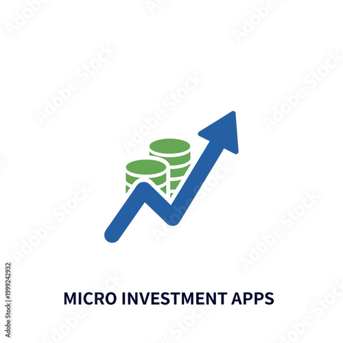 Micro investment apps growth concept icon.