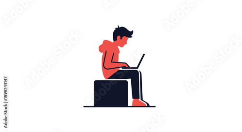 Man sitting with laptop computer.