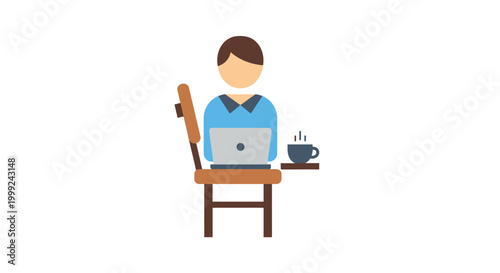 Man sitting with laptop computer.
