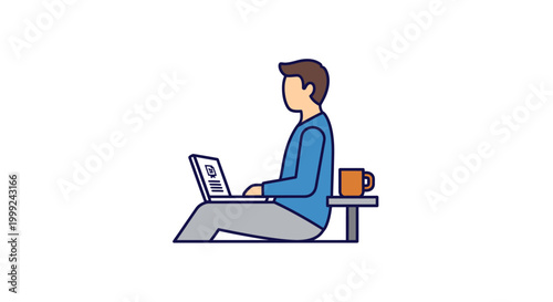 Man sitting with laptop computer.