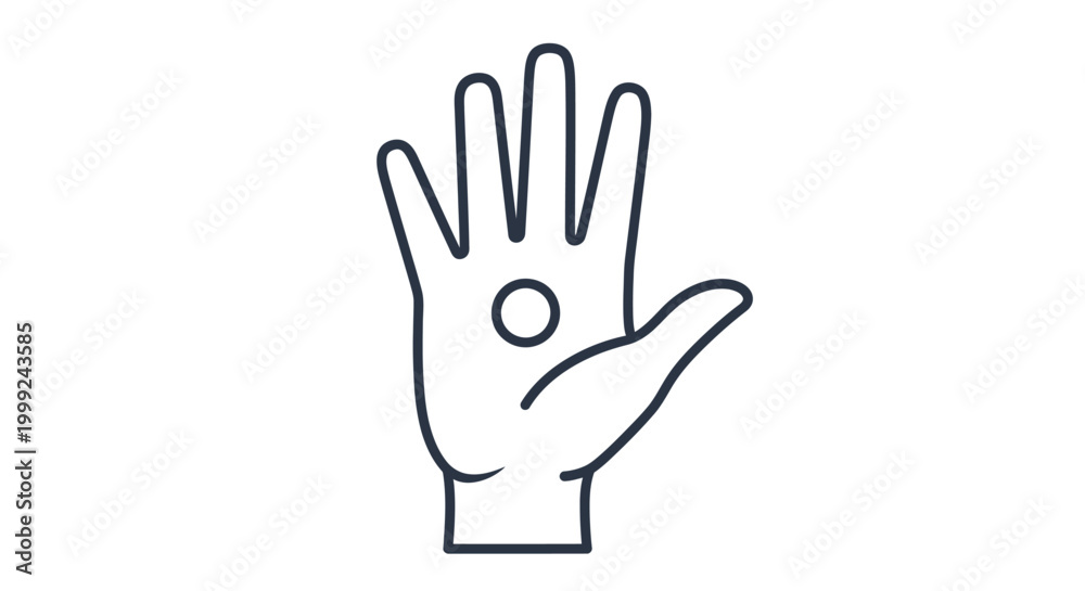 Fototapeta premium Hand with palm facing outward showing.