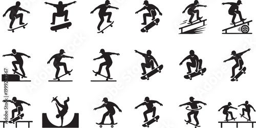 Tableau sur toile Professional Collection of Skateboarding Trick and Skater Icons.