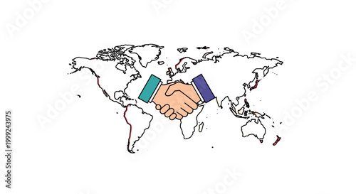 Foto Handshake Business Partnership Global Agreement.