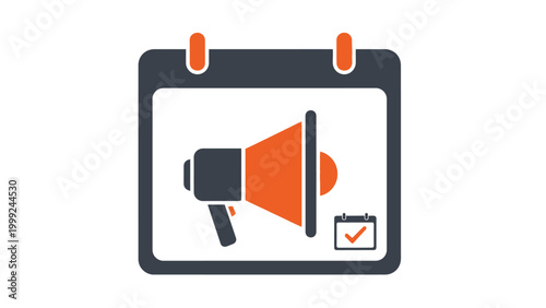 Fotografia Megaphone on a calendar page icon.