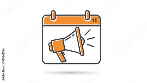 Tableau sur toile Megaphone on a calendar page icon.