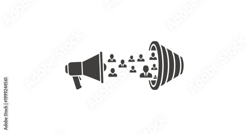 Bild auf Leinwand Megaphone with people spreading message loud.