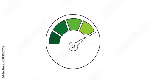 Schilderij op canvas Speedometer gauge with colored sections.