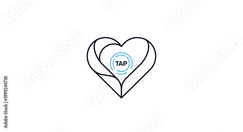 Heart Shape Icon with Tap Symbol.