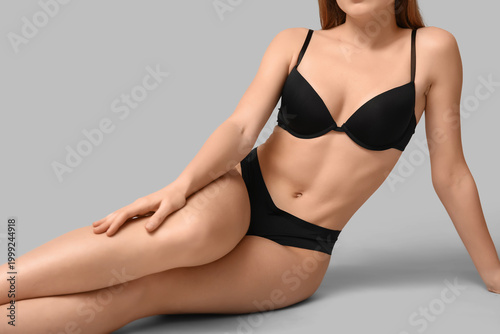 Sexy young woman in black u...