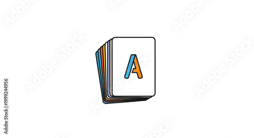 Stack of colorful alphabet cards.