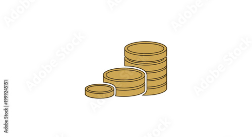 Stack of gold coins money savings.
