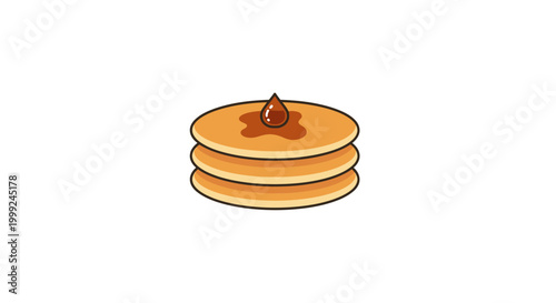 Stack of pancakes with syrup.