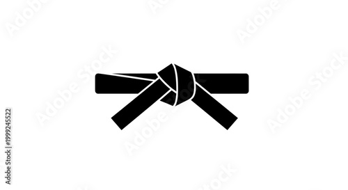 Black Karate Belt Tied Knot.