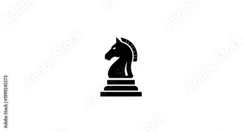 Black Knight Chess Piece Closeup.