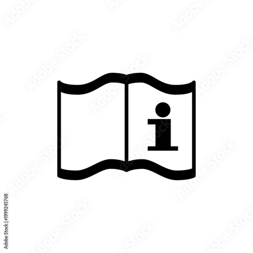 Read Instruction Manual Book Icon Solid Black Vector