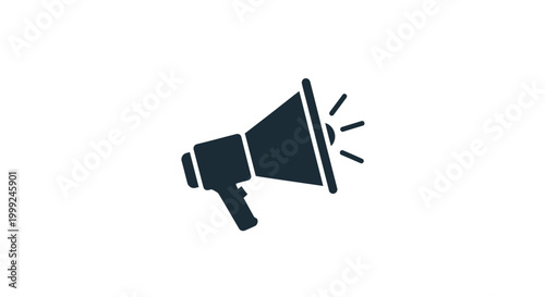 Black Megaphone Loudspeaker Icon Closeup.