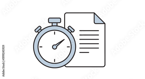Stopwatch timer with paper document.