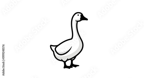 Simple White Goose Illustration