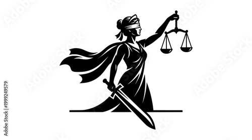Lady Justice Bold Silhouette T-Shirt Graphic Vector