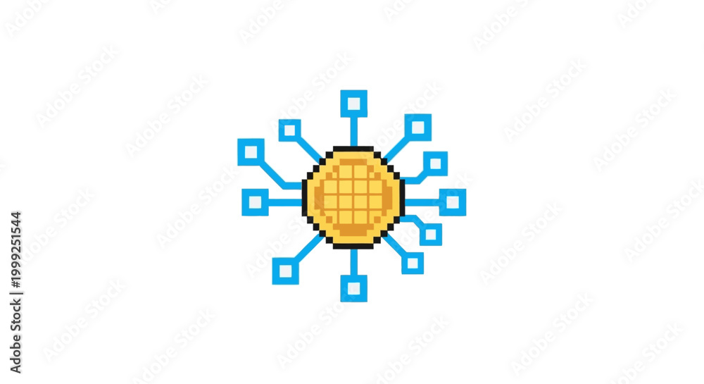 Obraz premium Digital Network Connection Node Icon.