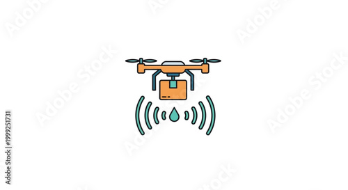 Canvas Print Drone flying in the air.