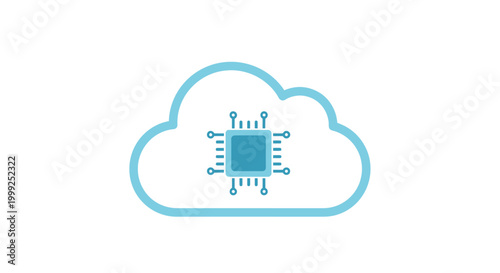 Cloud computing technology icon design.