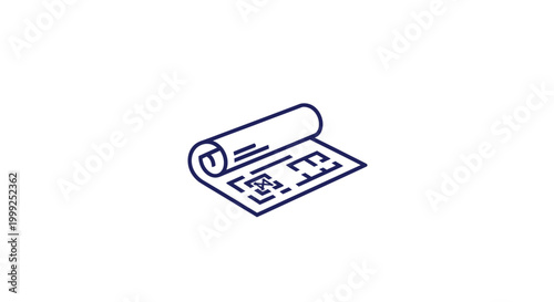 Simple Line Drawing of a Document.