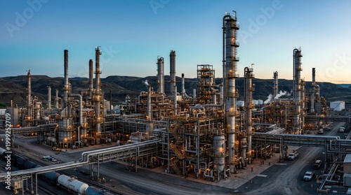 Oil and Gas Industrial zone,The equipment of oil refining,Close-up of industrial pipelines of an oil-refinery plant,Detail of oil pipeline with valves