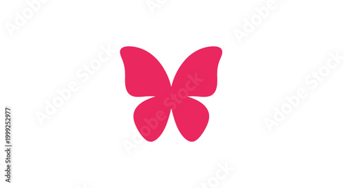Pink Butterfly Icon Graphic Symbol.