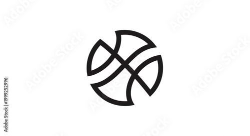 Tableau sur toile Simple Black Volleyball Icon Design Element.