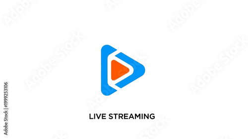 Play button for live streaming service.