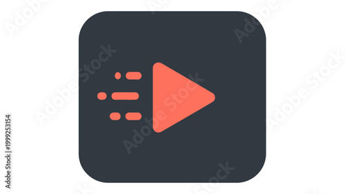 Play button icon on dark background.