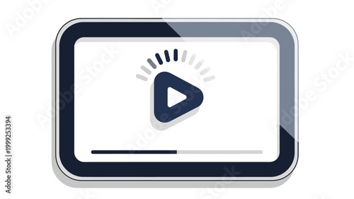 Play button on screen interface symbol.