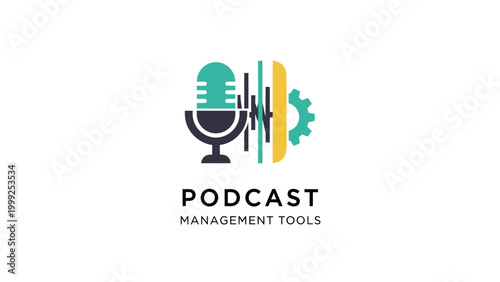 Podcast management tools logo design.