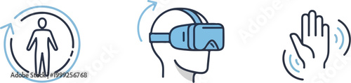 Virtual Reality Interaction Vector Icon Symbol for Technology