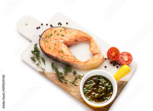 Board of tasty fried salmon...