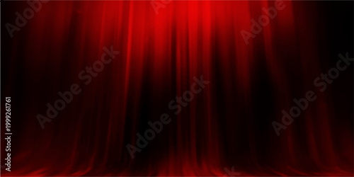Dramatic red curtain background, ideal for theater, ceremony, event, and performance related concept. 