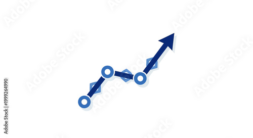 Blue Arrow Graph Growing Upward Trend.